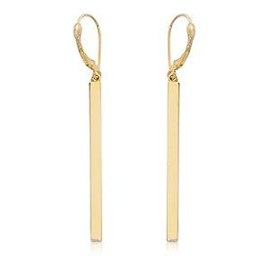 14k Gold Column Long Earrings