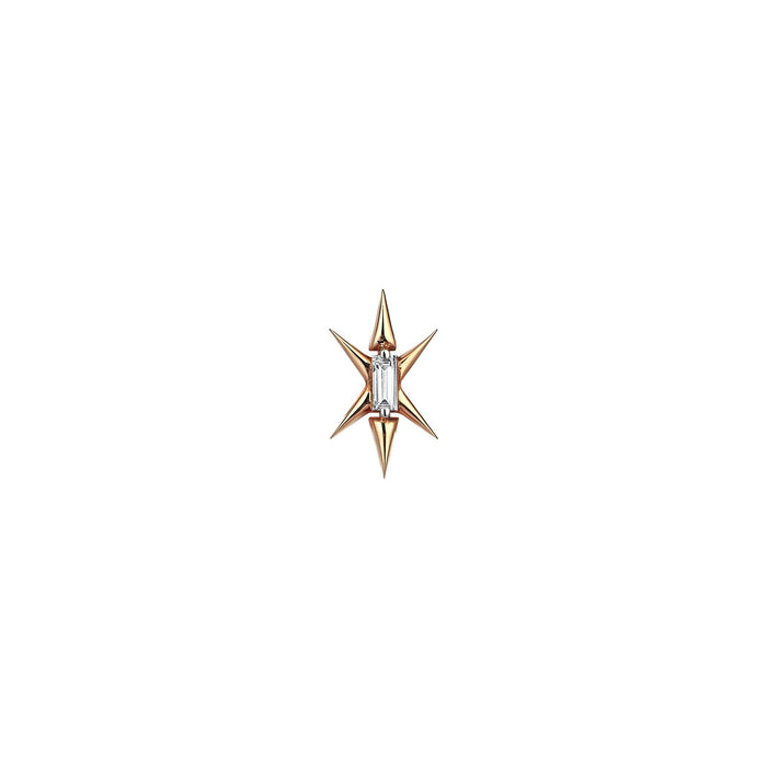 Gold Star Diamond Baguette Earring