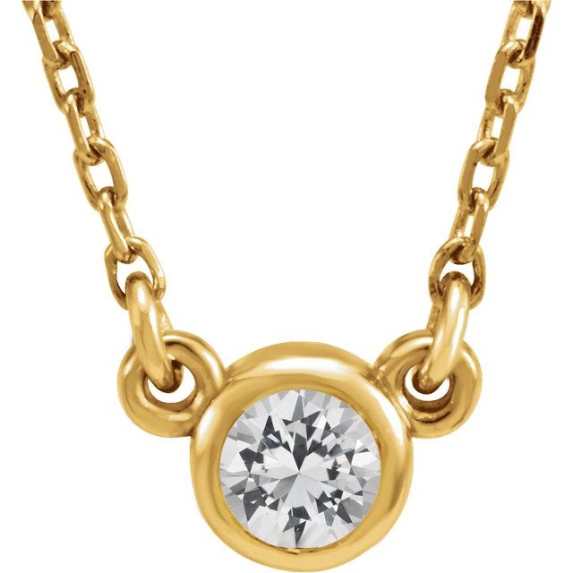 14k Gold Sustainable Lab-Grown Moissanite 18" Necklace