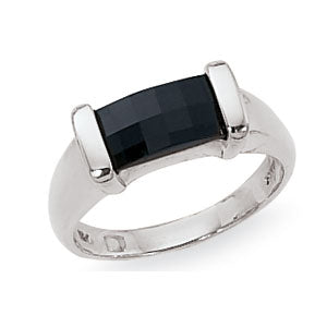 Baguette Onyx Gold or Silver Ring