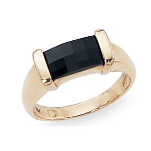 Baguette Onyx Gold or Silver Ring