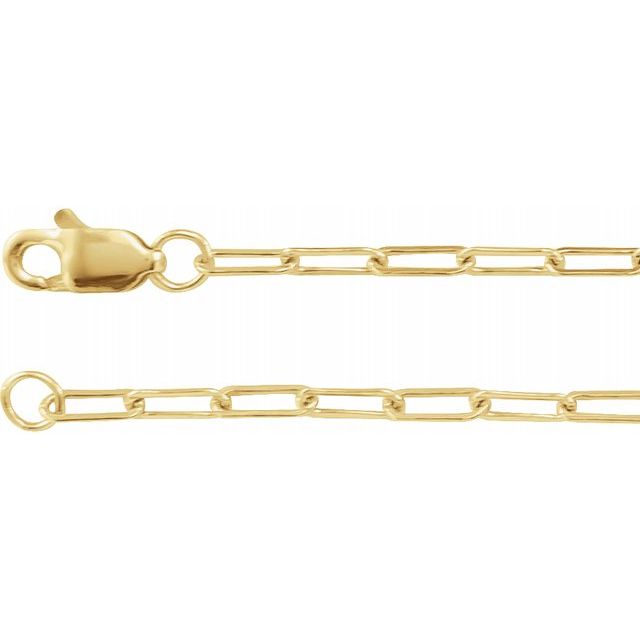 Small Paperclip Necklace 14k Gold