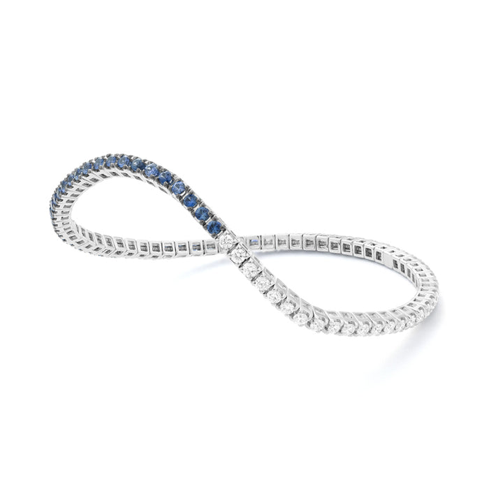 Large (8") Sapphire & Diamond Tennis Bracelet
