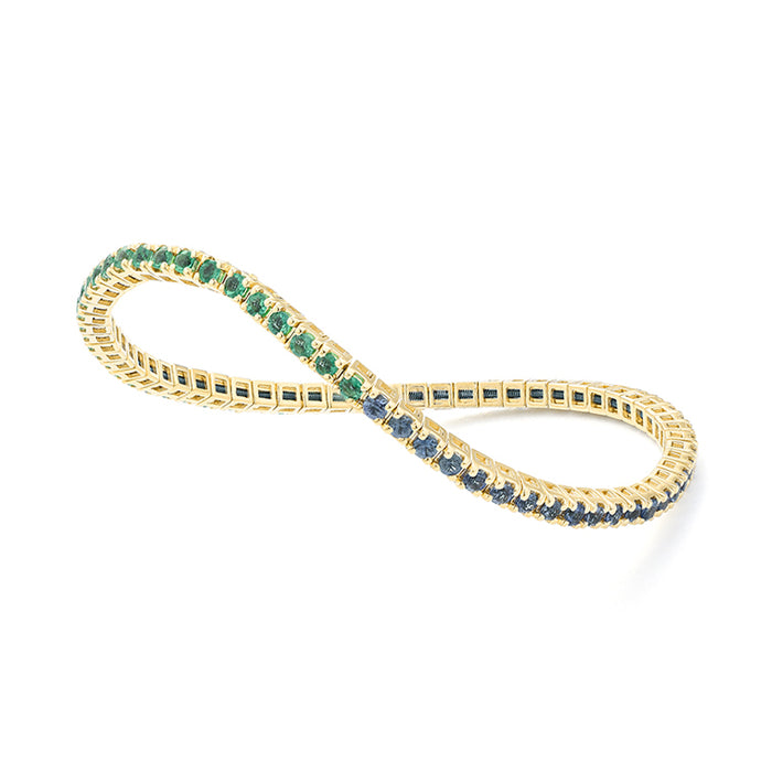 Blue Sapphire & Emerald Tennis Bracelet