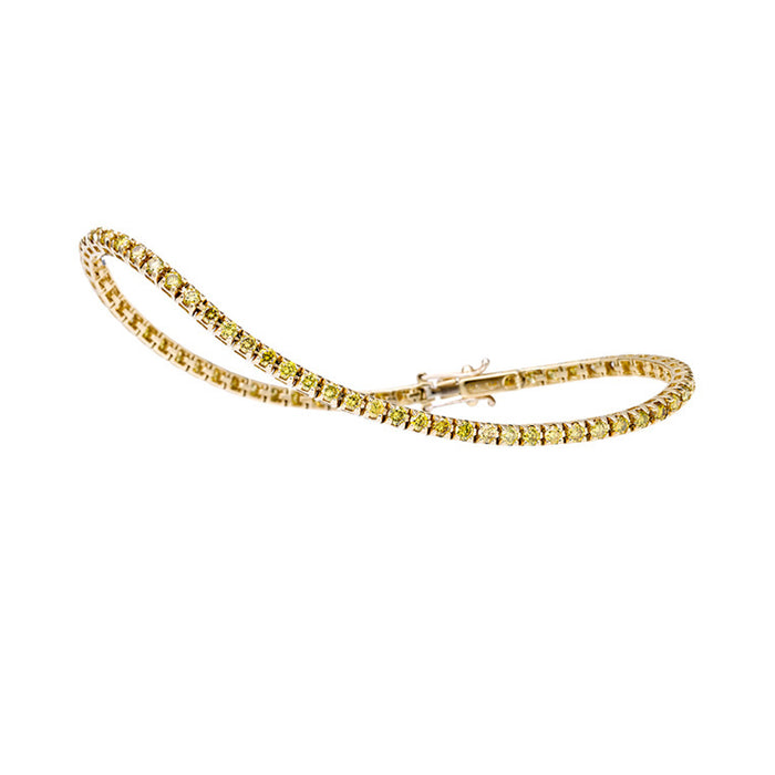 Yellow Diamond in 14k Yellow Gold Tennis Bracelet 0.55 Ctw