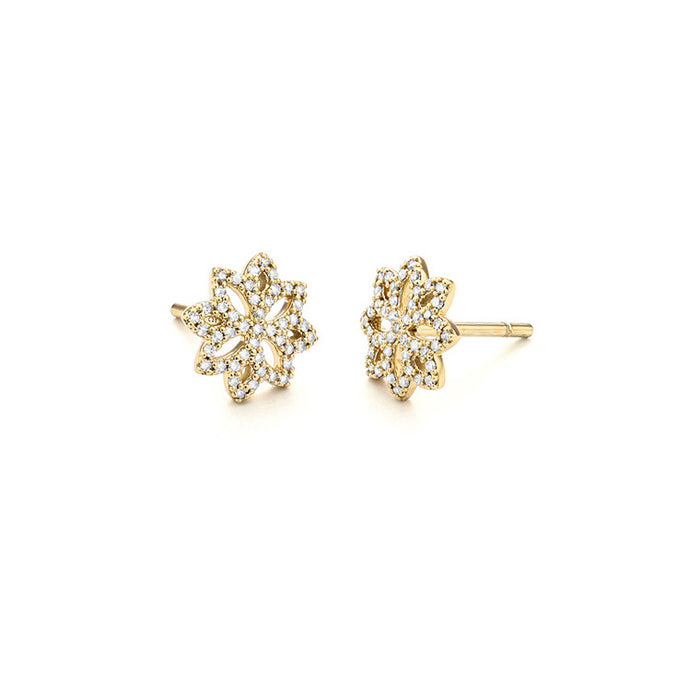 Yellow Gold Snow Earrings