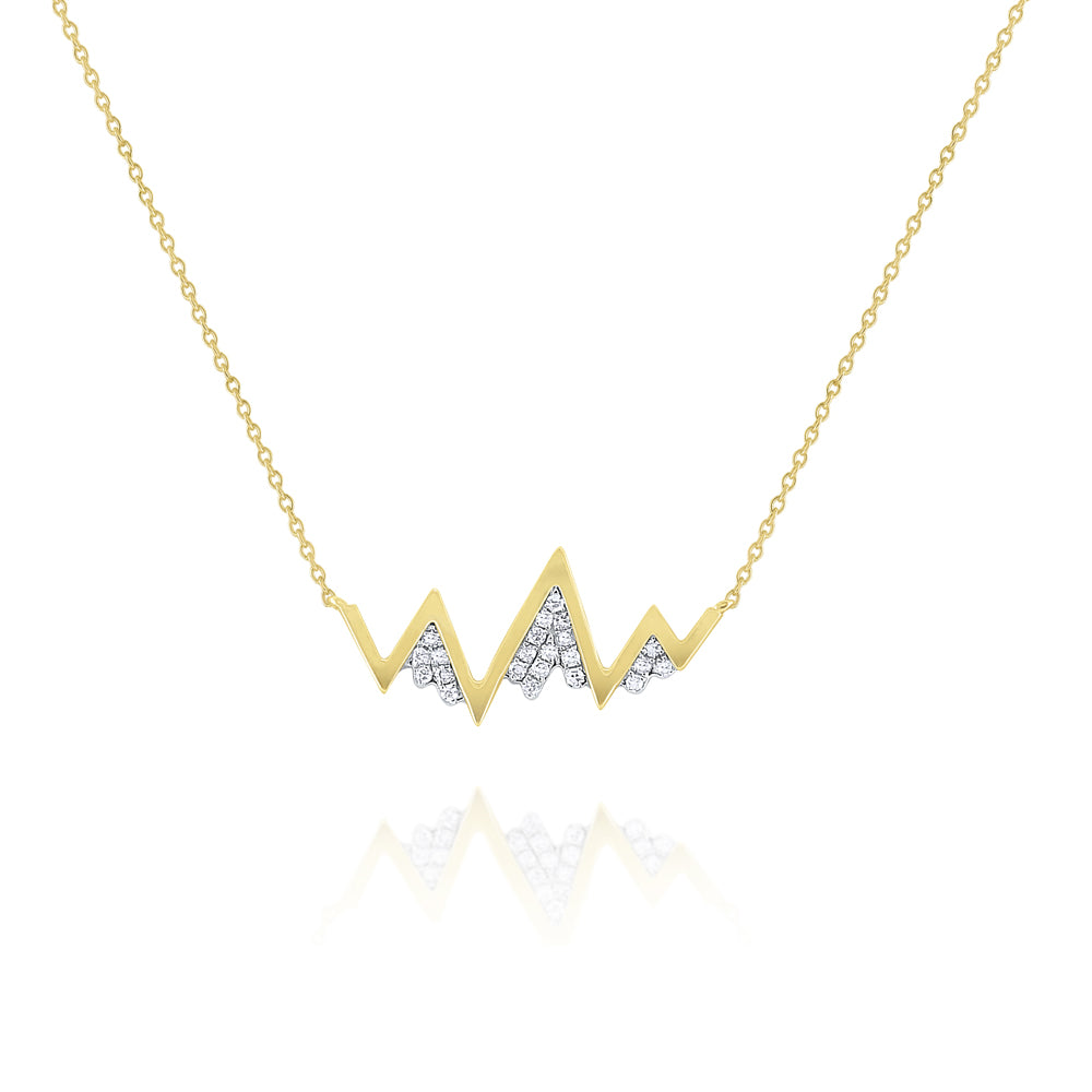 MOUNTAIN RANGE NECKLACE WITH SUN STERLING SILVER AND BRONZE SUNRISE NE –  THE MOONFLOWER STUDIO