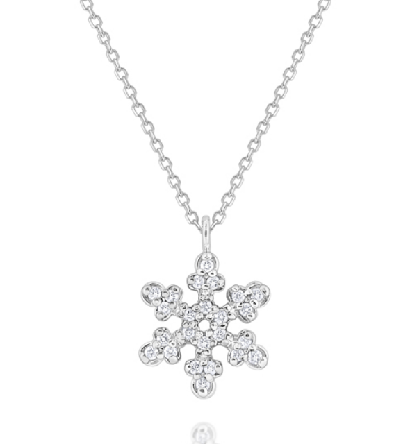 Diamond Snowflake Pendant Set in 14 Kt. Gold