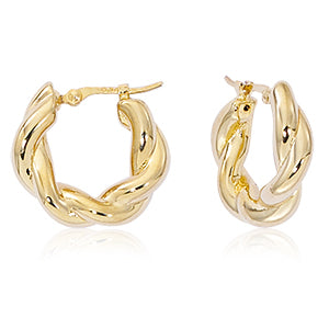 Twist Hoop Gold Earrings